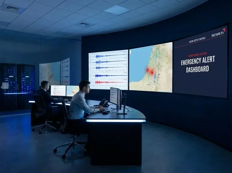 מרכז בקרה של מערכת התראה לרעידת אדמה של רז מערכות